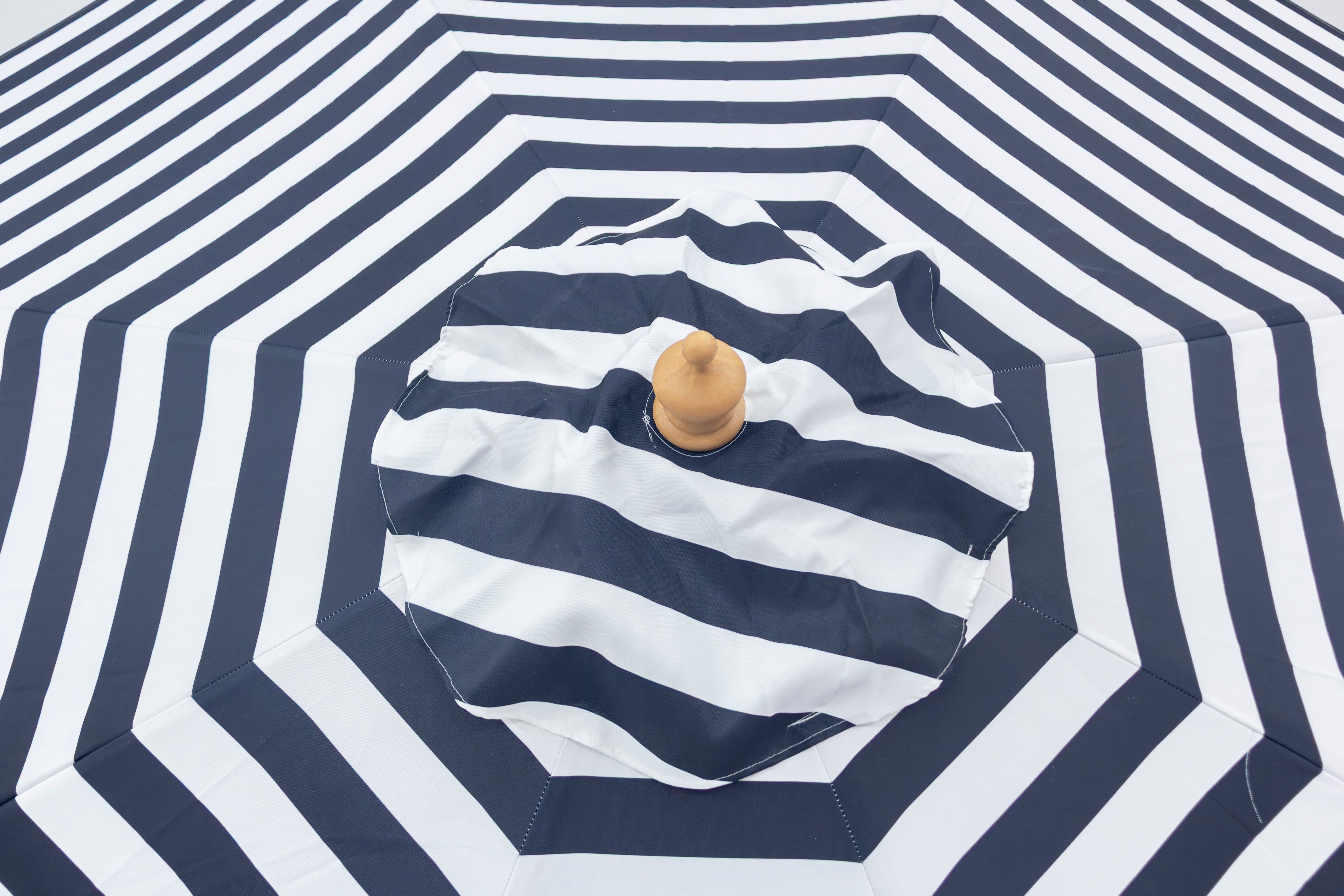 3m Deluxe Bamboo Umbrella with Cover - Black & White Stripe