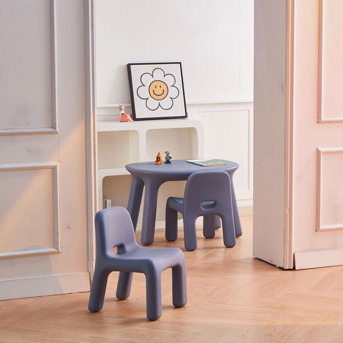 Odie Kids 3pc Table and Chair Set - Blue - Odie Home