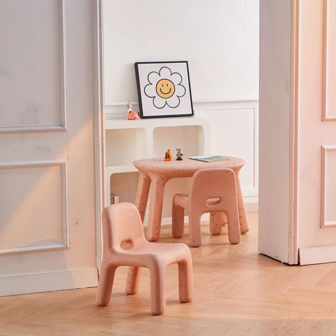 Odie Kids 3pc Table and Chair Set - Pink Sprinkle - Odie Home