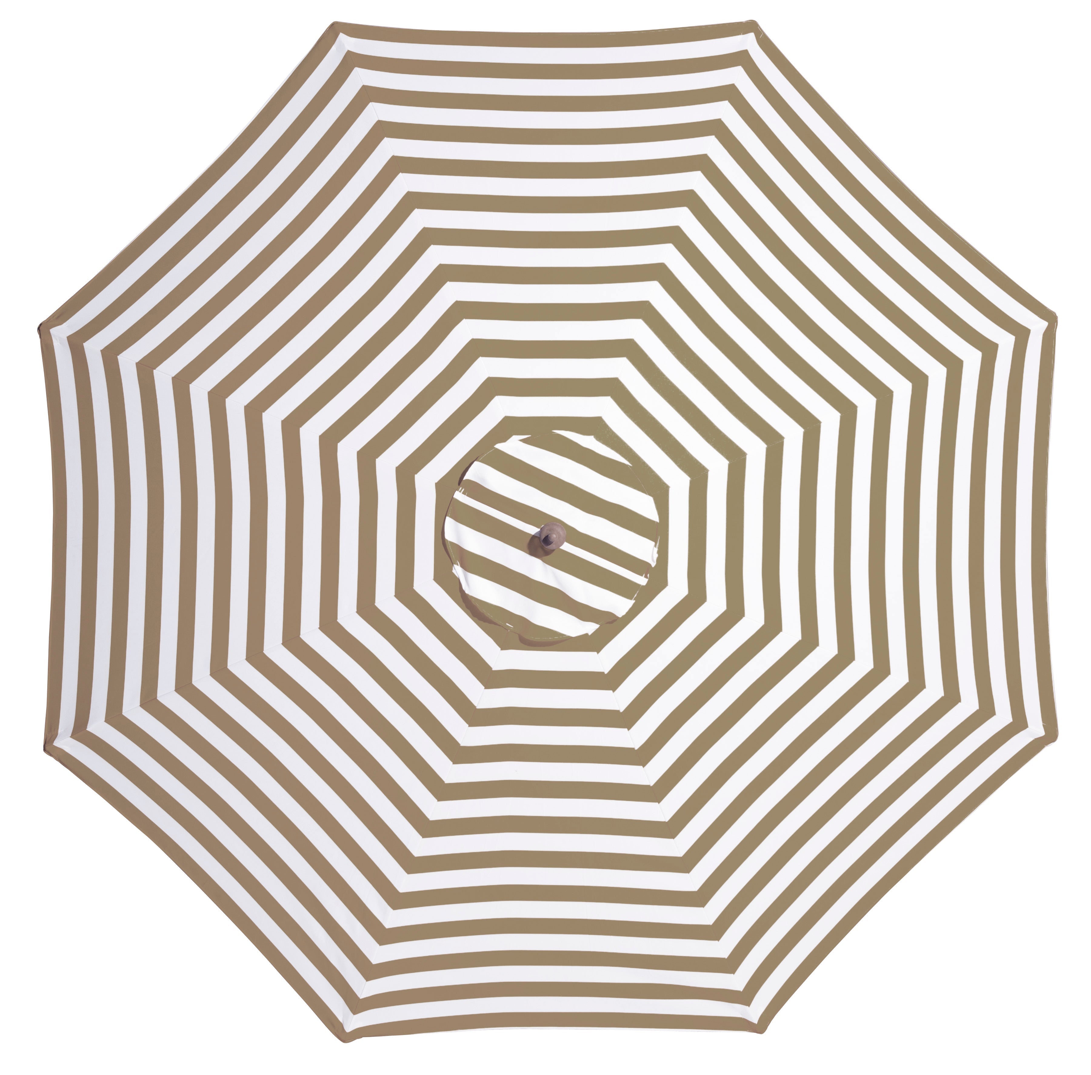 Coastal - 3m diameter taupe and white stripe umbrella with cover - Billy Fresh