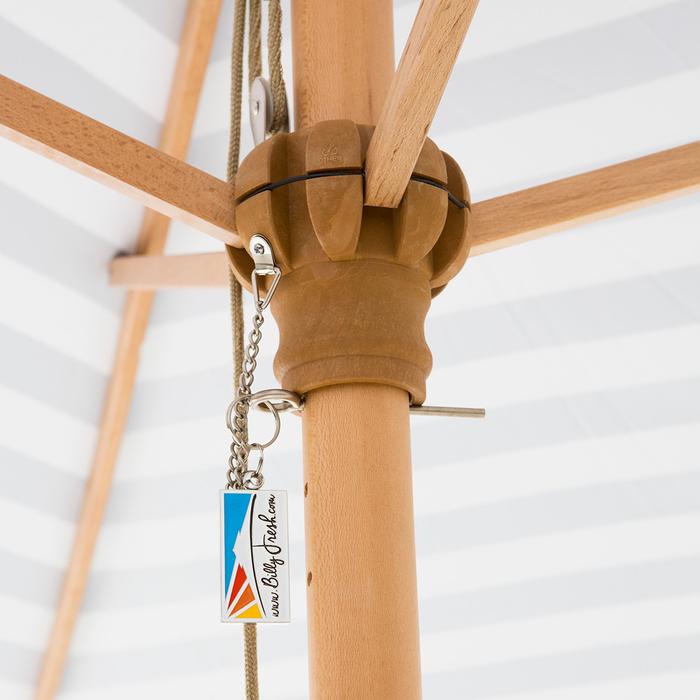 French Riviera 2m Bamboo Umbrella with Cover - Black & White Stripe