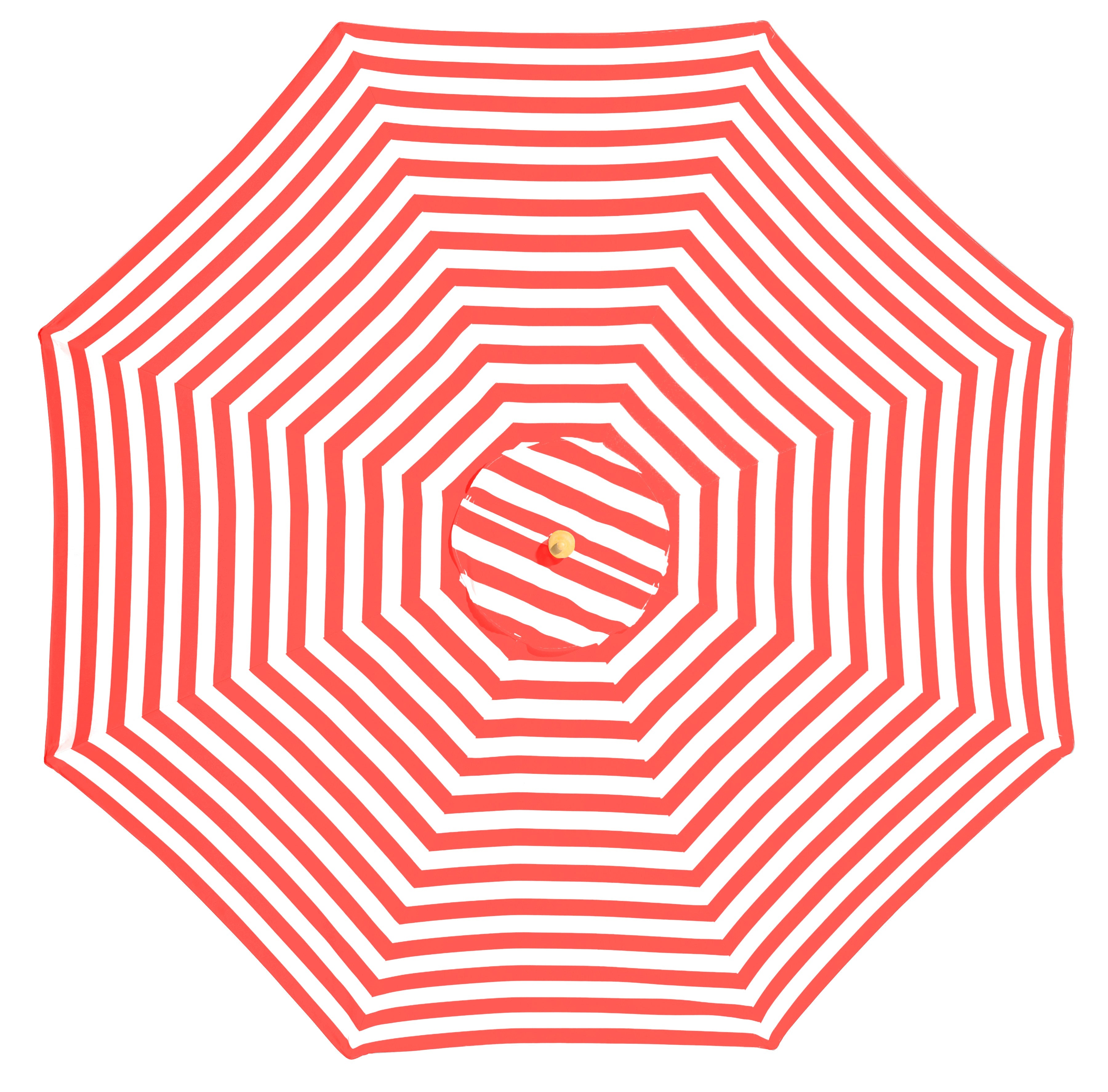 Monte Carlo - 3m diameter red and white stripe umbrella with cover - Billy Fresh