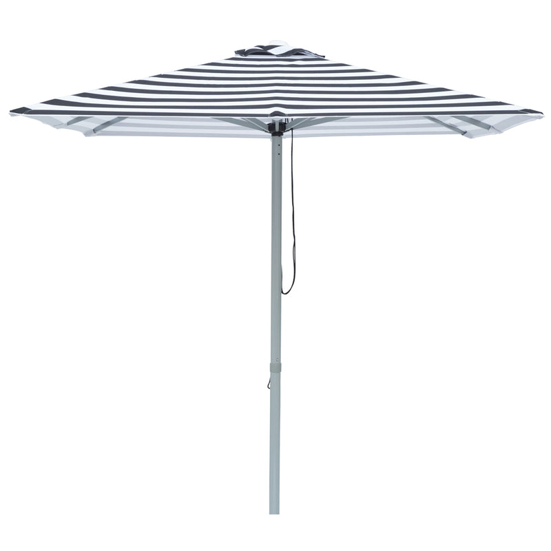 Mont Blanc - 2m square black and white stripe aluminium umbrella with cover