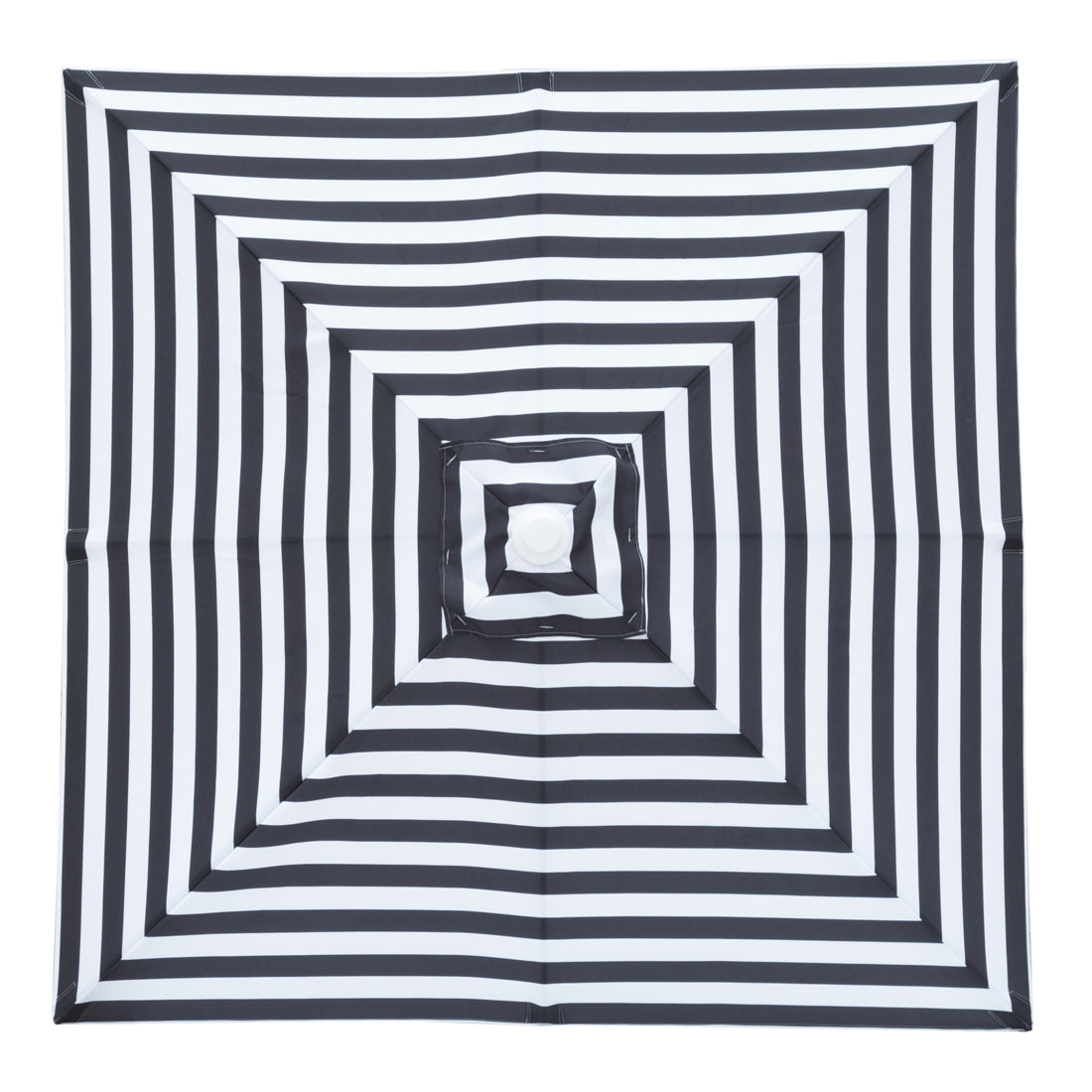 Mont Blanc - 2m square black and white stripe aluminium umbrella with cover - Billy Fresh