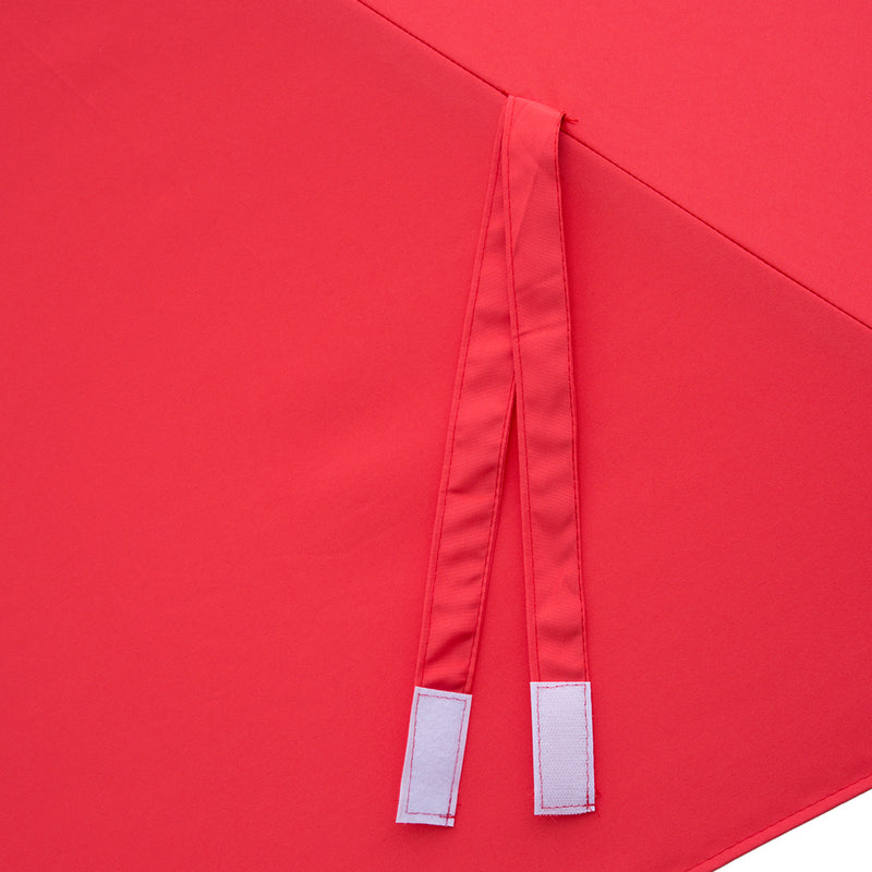 Red 3m diameter market umbrella with cover