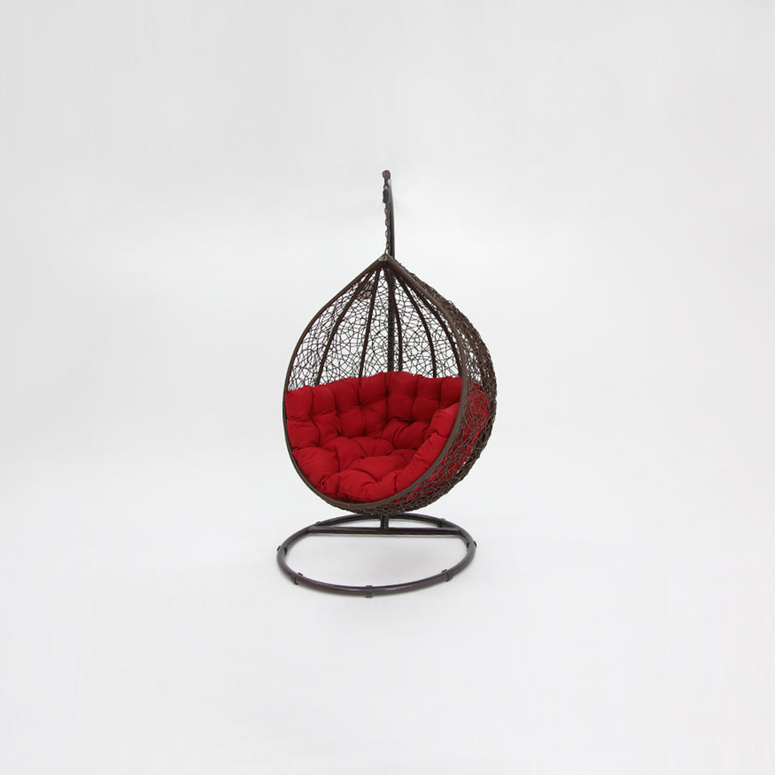 Kakadu premium pod chair brown pod with red cushion - Billy Fresh