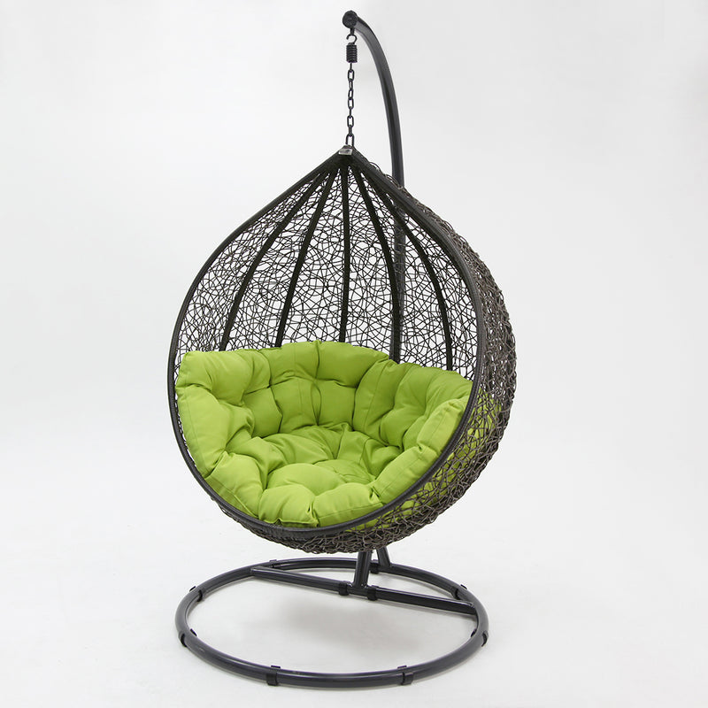 Kakadu premium pod chair grey pod with green cushion