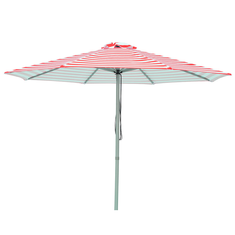 Salsa - 3m diameter red and white stripe aluminium umbrella with cover