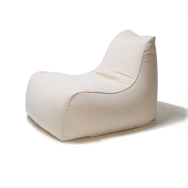 Deluxe Outdoor Lounger and Round Ottoman-beige