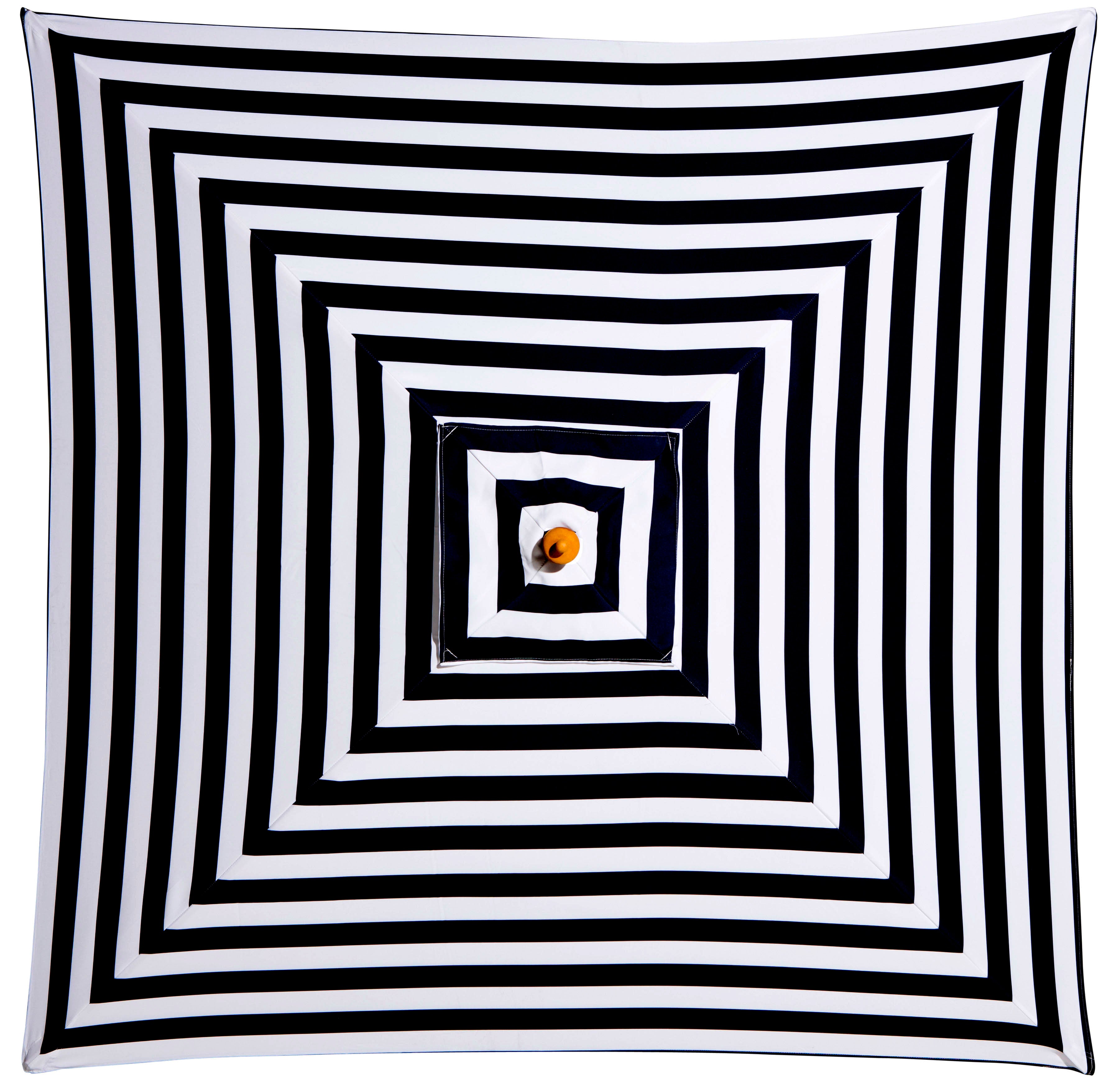 French Riviera - 2m square black and white stripe umbrella with cover - Billy Fresh