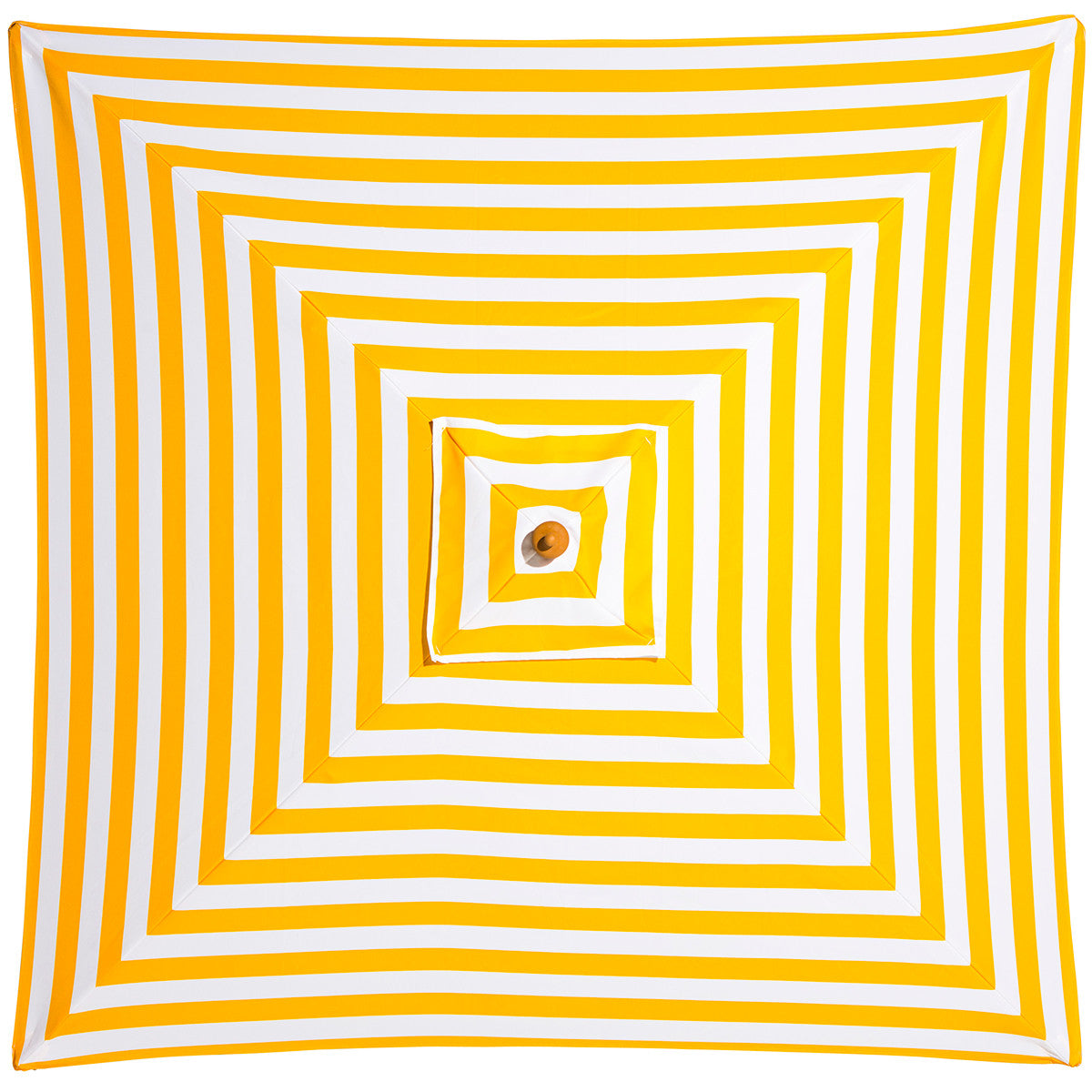 Sunny Marbella - 2m square yellow and white stripe umbrella with cover - Billy Fresh