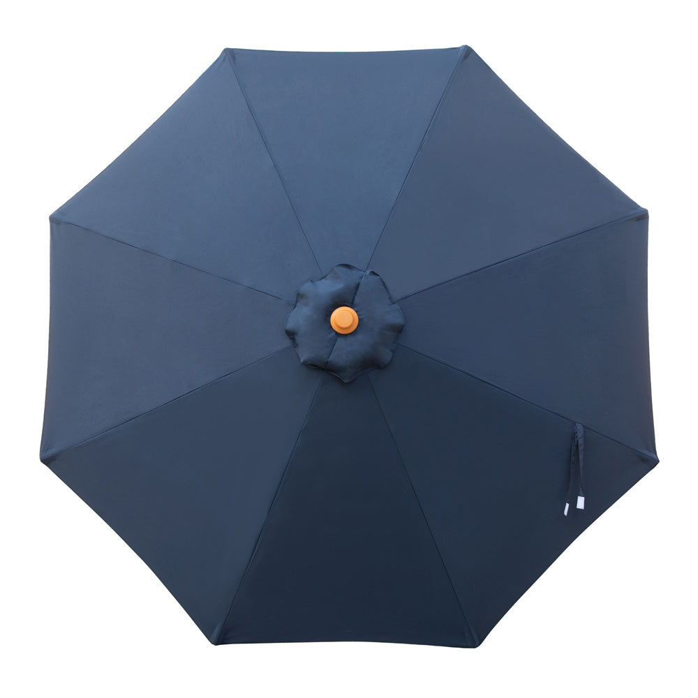 Navy - 3m octagonal "timber-look" aluminium umbrella with cover - Billy Fresh