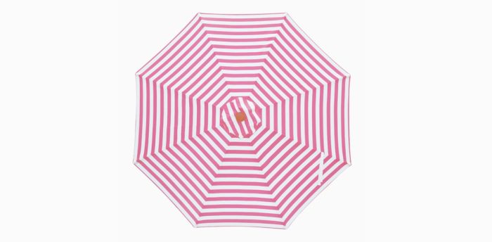 Flamingo- Pink and white stripe-3m octagonal umbrella with cover