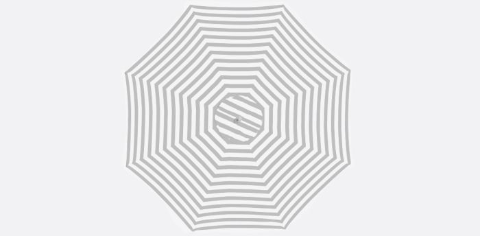 Peninsula - 3m diameter grey and white stripe umbrella with cover