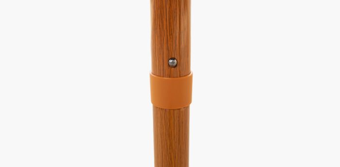 Black 2m square "timber-look" aluminium umbrella with cover
