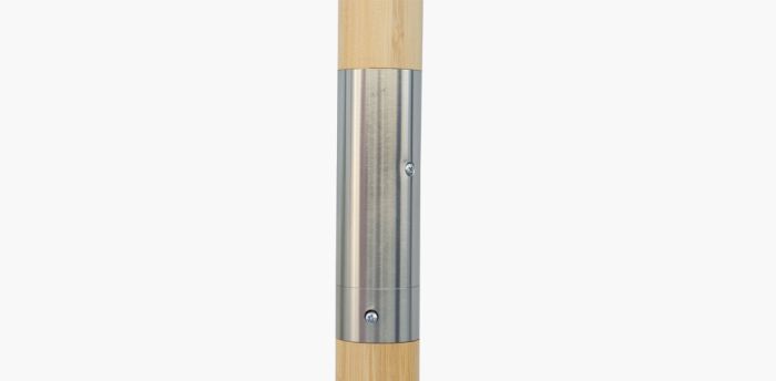 Coastal 3m Bamboo Umbrella with Cover - Taupe &amp; White Stripe