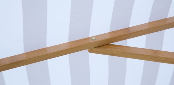 Coastal 2m Bamboo Umbrella with Cover - Taupe &amp; White Stripe