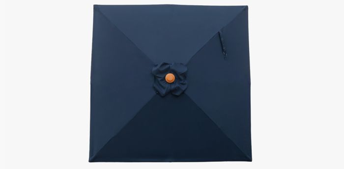 Navy - 2m square "timber-look" aluminium umbrella with cover
