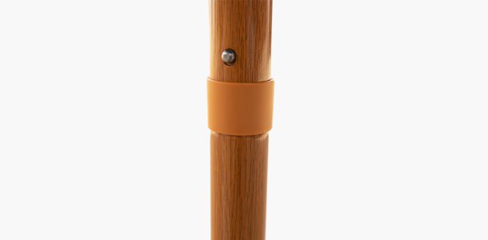 Navy - 2m square "timber-look" aluminium umbrella with cover
