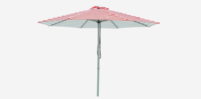Salsa - 3m diameter red and white stripe aluminium umbrella with cover