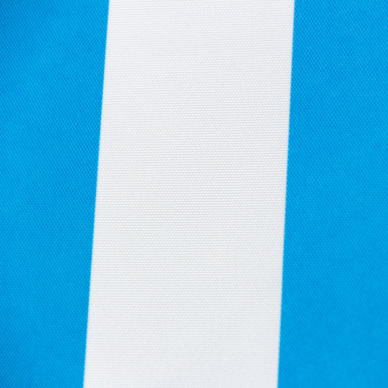 Byron Bay - 3m octagonal Blue and white stripe "timber-look" aluminium umbrella with cover