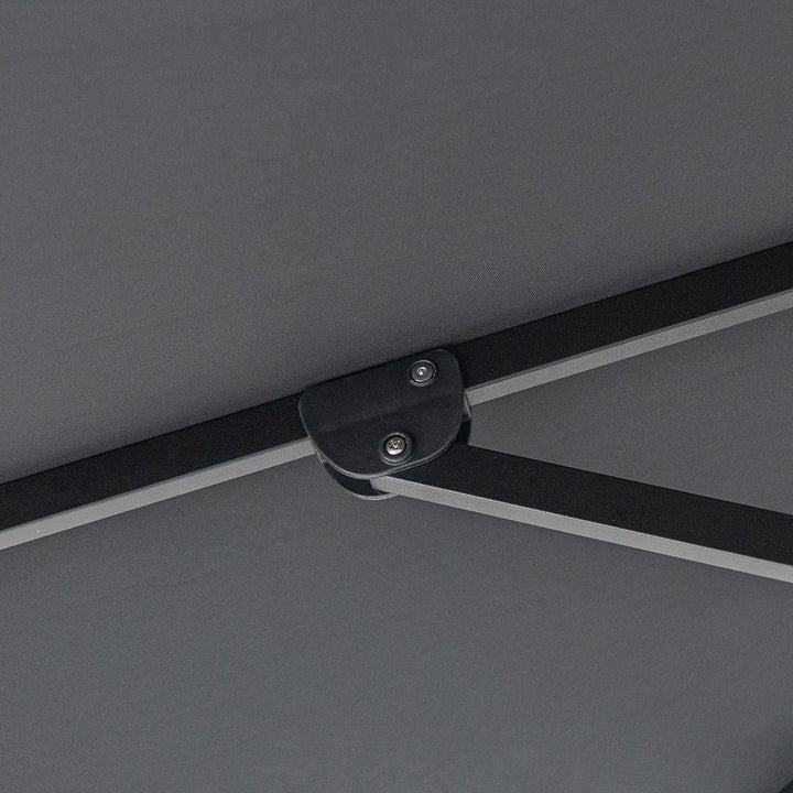 Midnight 3m Aluminium Umbrella with Scallop Edge and Cover - Black with White Trim