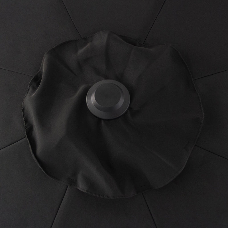 Midnight - 3m octagonal aluminium umbrella with flap and cover - Black with white trim