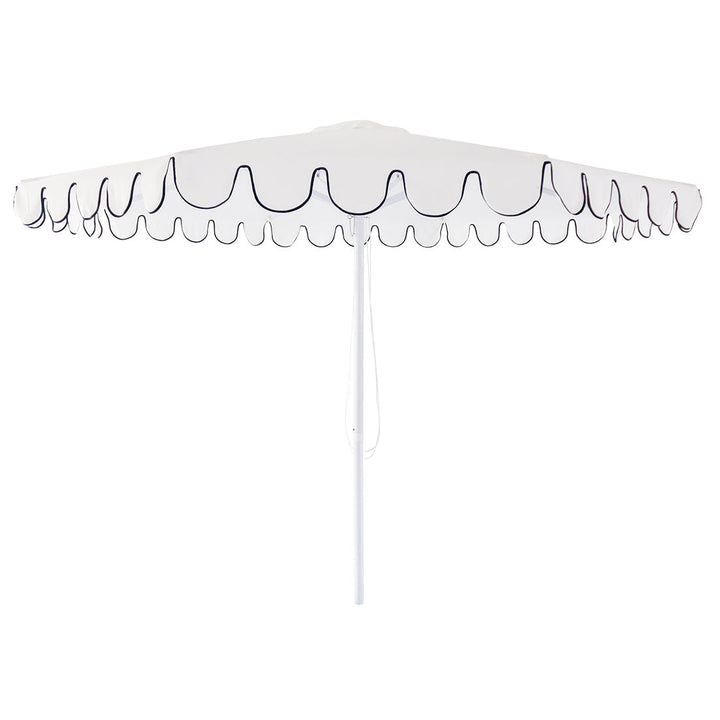 Palermo - 3m octagonal aluminium umbrella with flap and cover - White with black trim - Billy Fresh