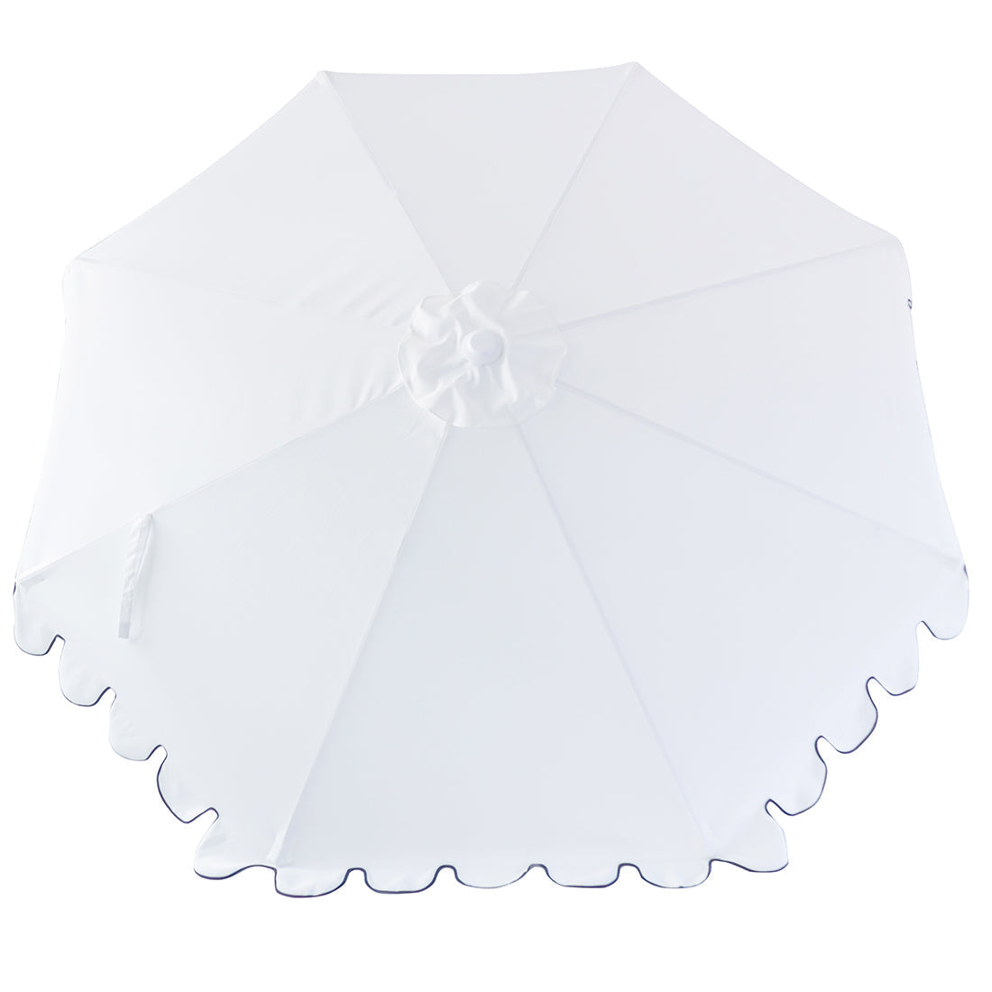 Palermo 3m Aluminium Umbrella with Scallop Edge and Cover - White with Black Trim