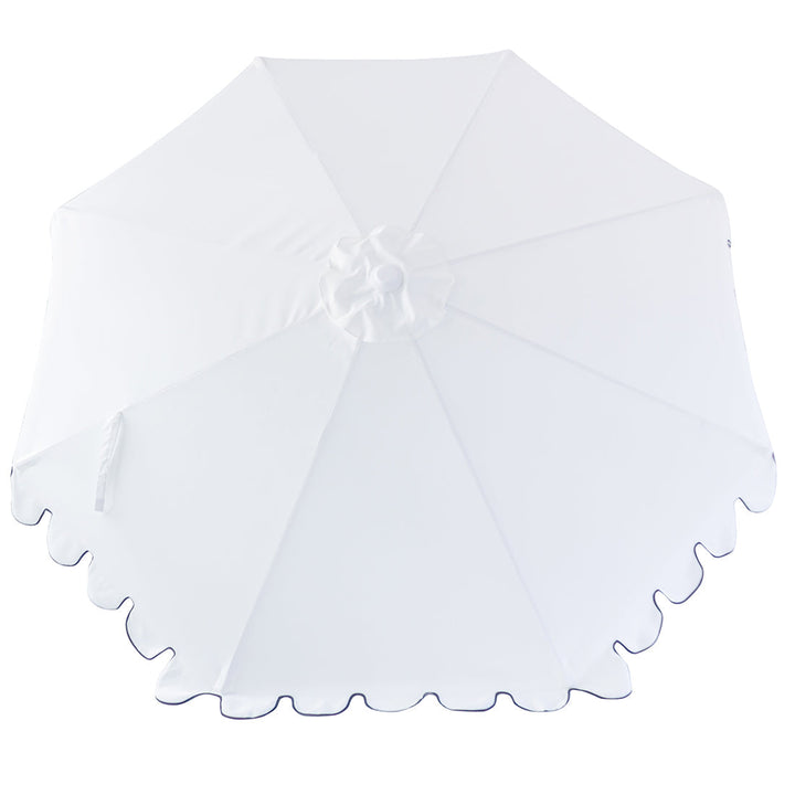 Palermo 3m Aluminium Umbrella with Scallop Edge and Cover - White with Black Trim