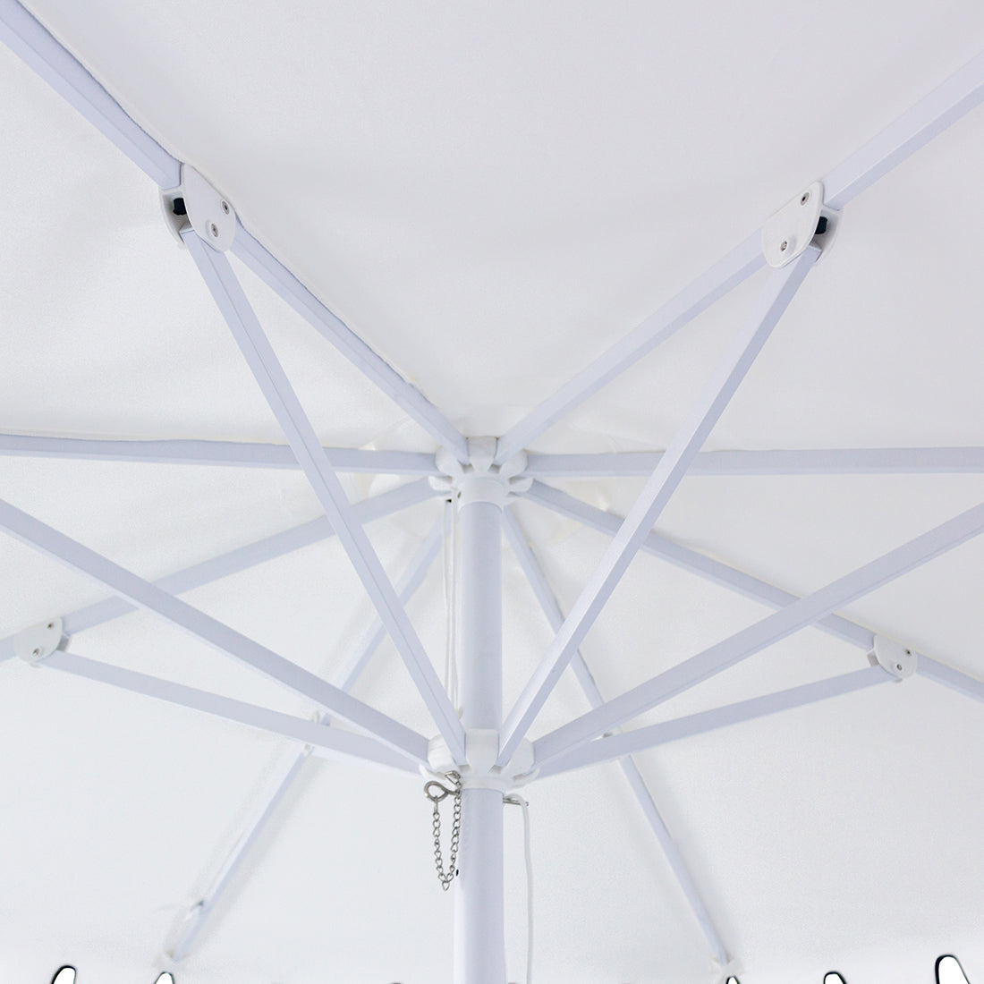 Palermo 3m Aluminium Umbrella with Scallop Edge and Cover - White with Black Trim