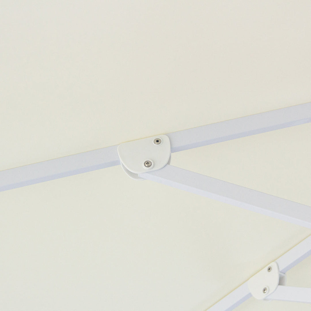 Whitehaven 3m Aluminium Umbrella with Scallop Edge and Cover - Cream with White Trim