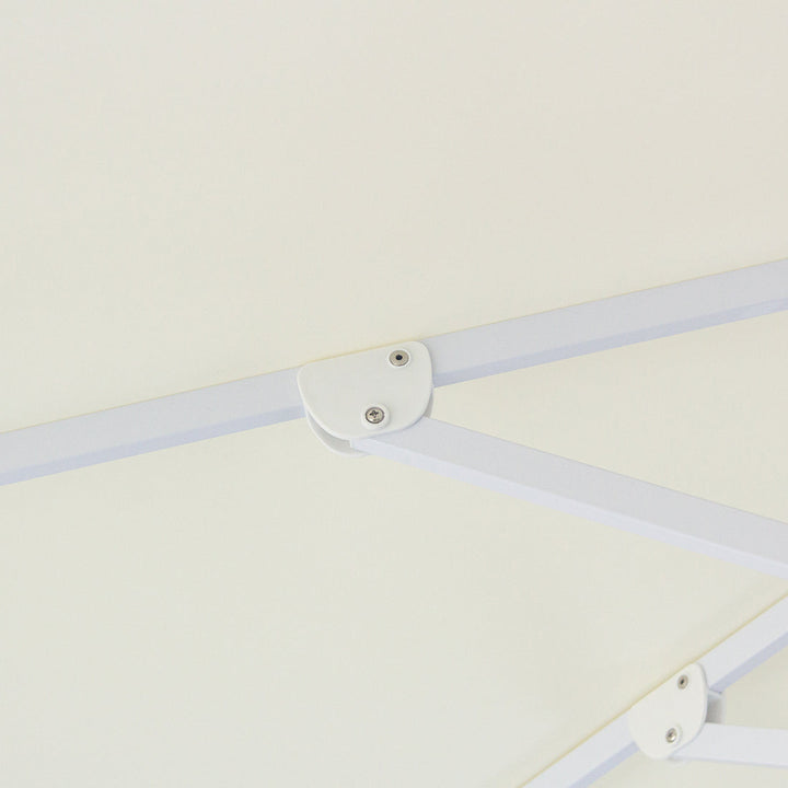 Whitehaven 3m Aluminium Umbrella with Scallop Edge and Cover - Cream with White Trim