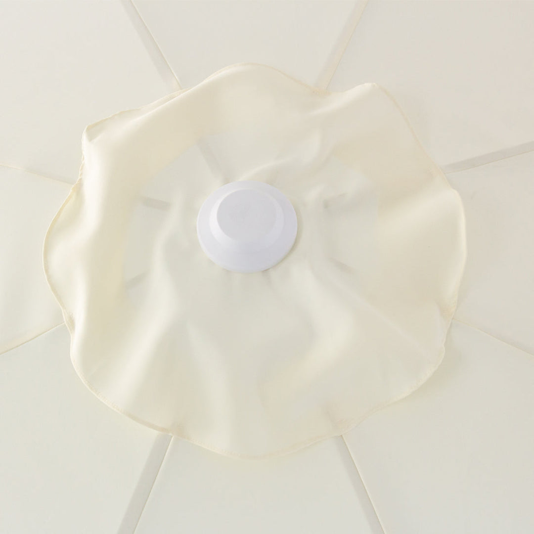 Whitehaven 3m Aluminium Umbrella with Scallop Edge and Cover - Cream with White Trim