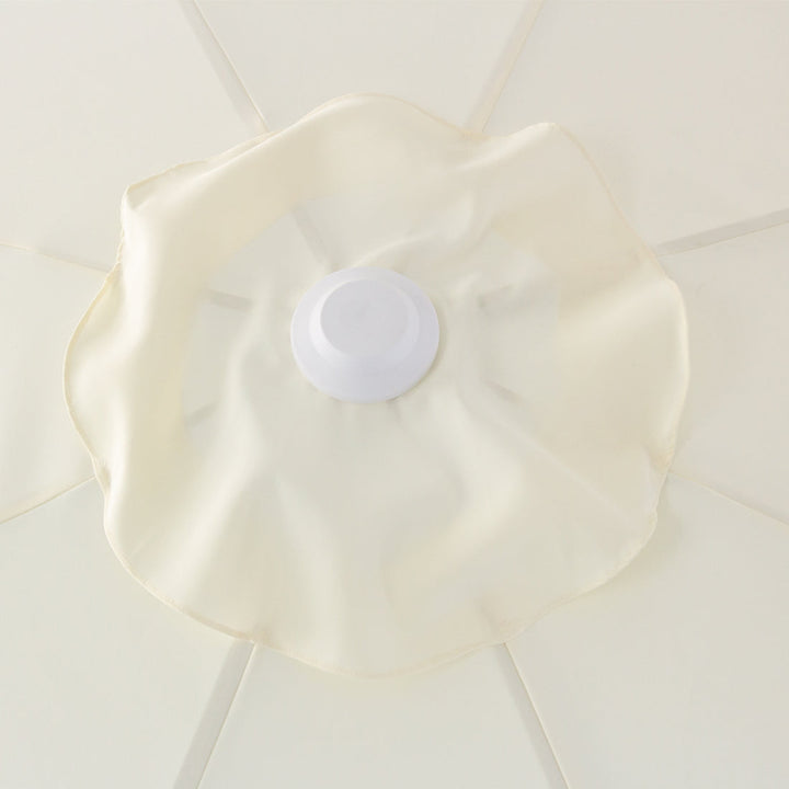 Whitehaven 3m Aluminium Umbrella with Scallop Edge and Cover - Cream with White Trim