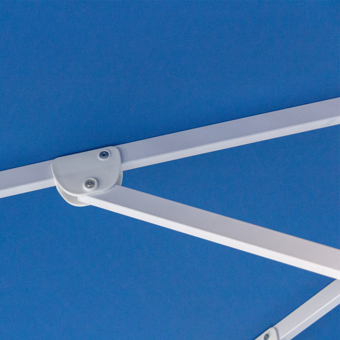 Nautical - 3m octagonal aluminium umbrella with flap and cover - Blue with white trim