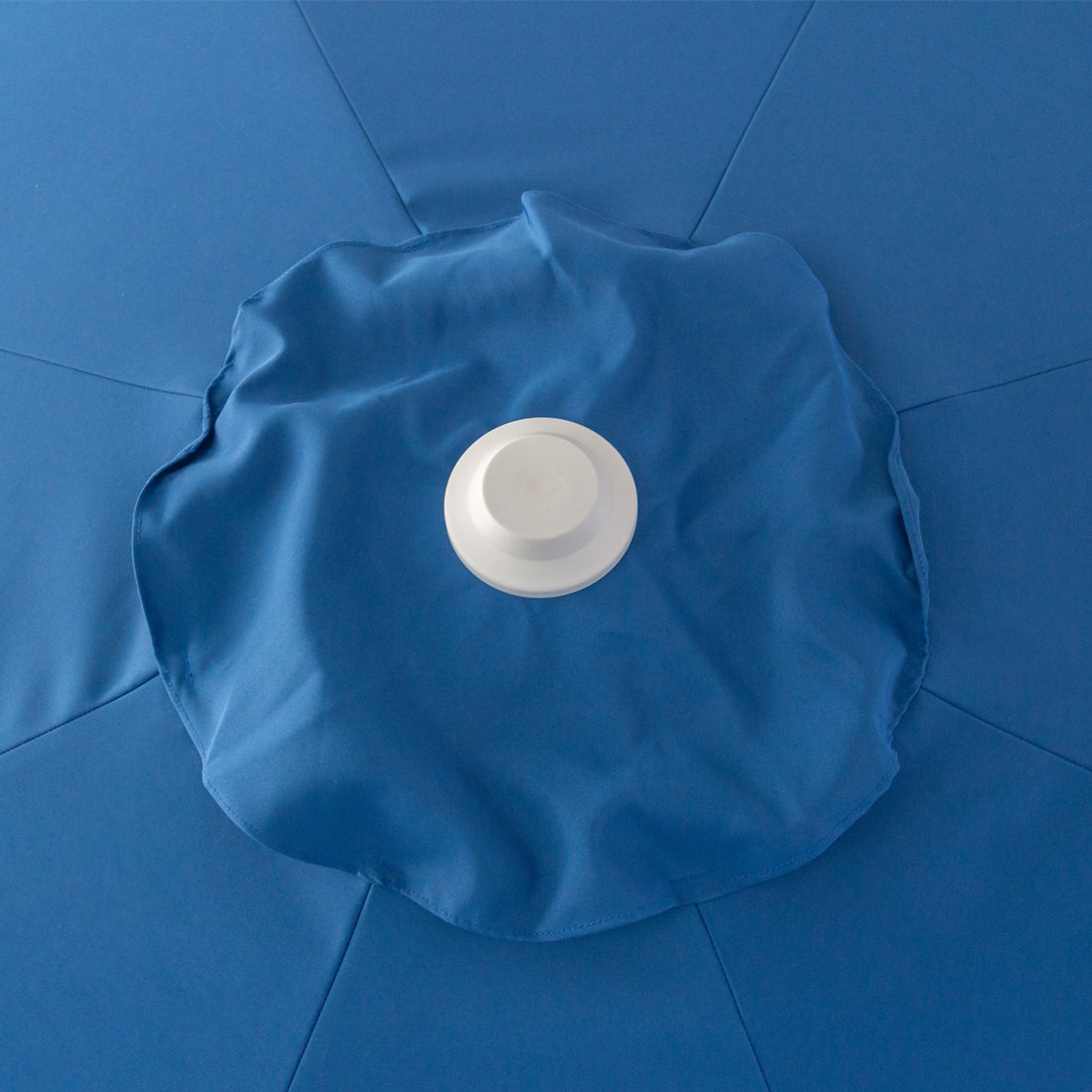 Nautical - 3m octagonal aluminium umbrella with flap and cover - Blue with white trim