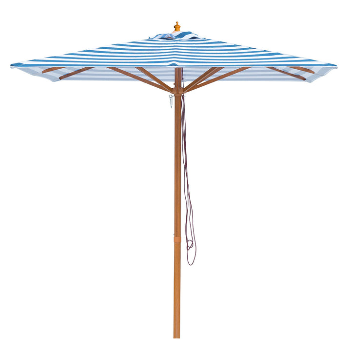 Daydream 2m Bamboo Umbrella with Cover - Blue &amp; White Stripe