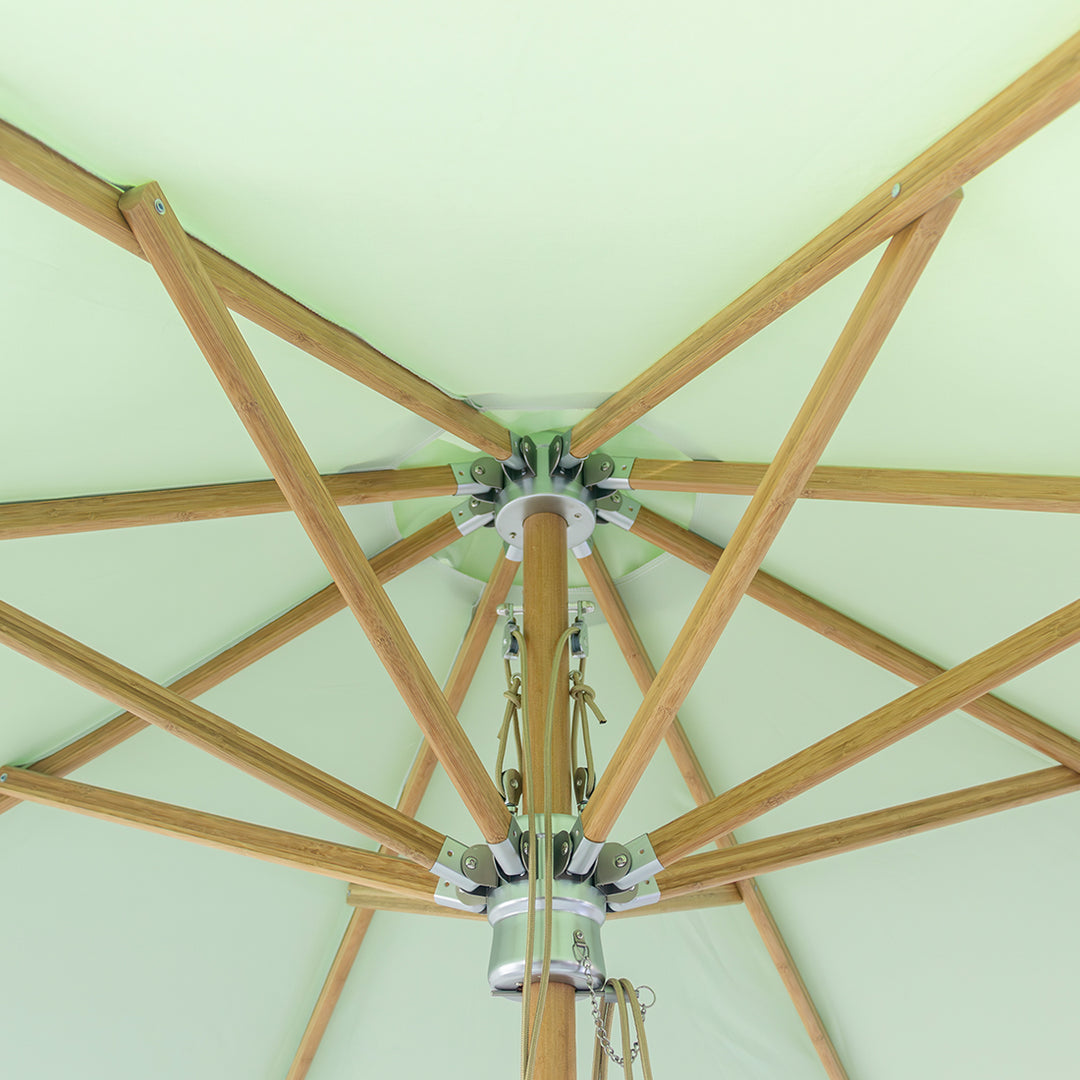 3m Deluxe Bamboo Umbrella with Cover - Sage