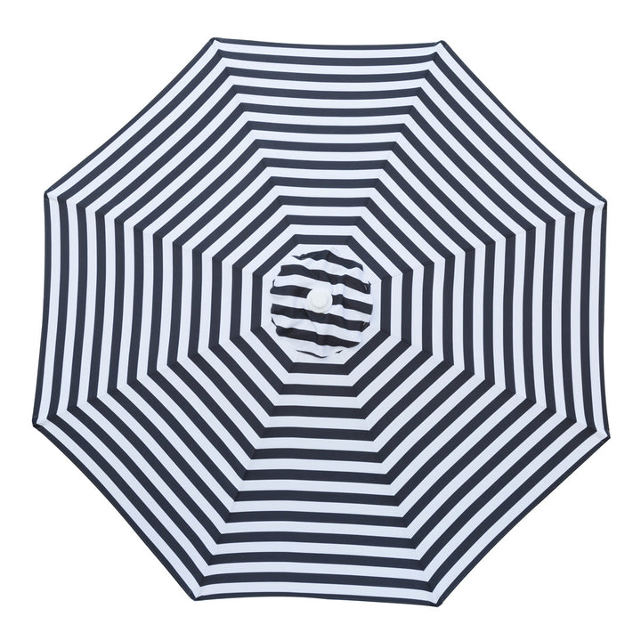 Mont Blanc - 3m diameter black and white stripe aluminium umbrella with cover - Billy Fresh
