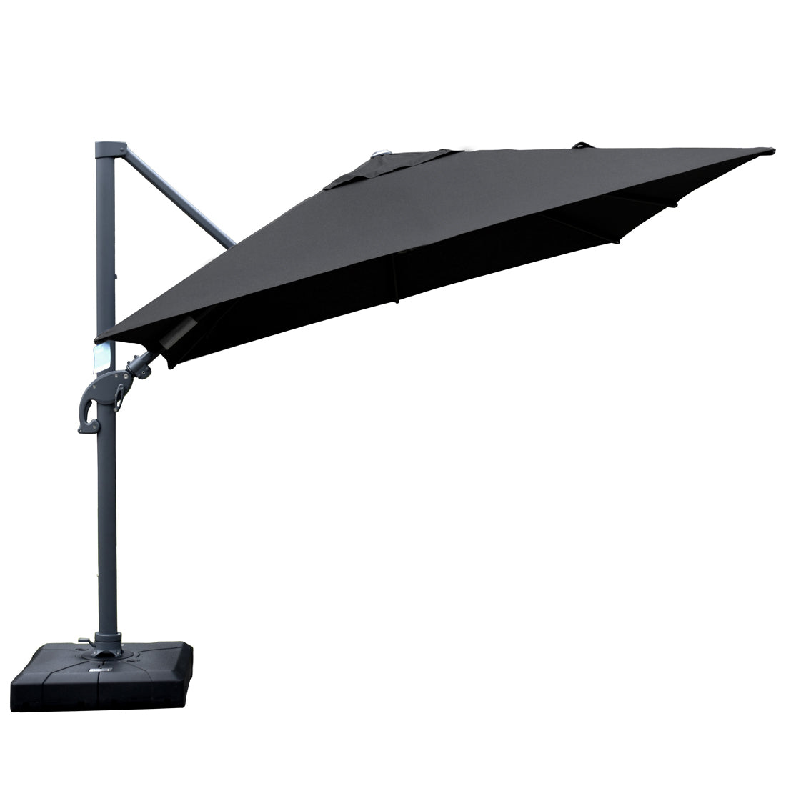 Amalfi 3m cantilever umbrella dark grey inc. water base