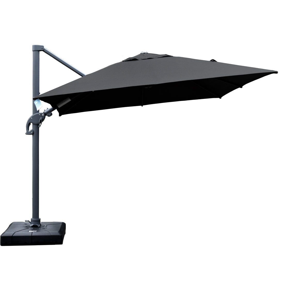 Amalfi 3m cantilever umbrella dark grey inc. water base