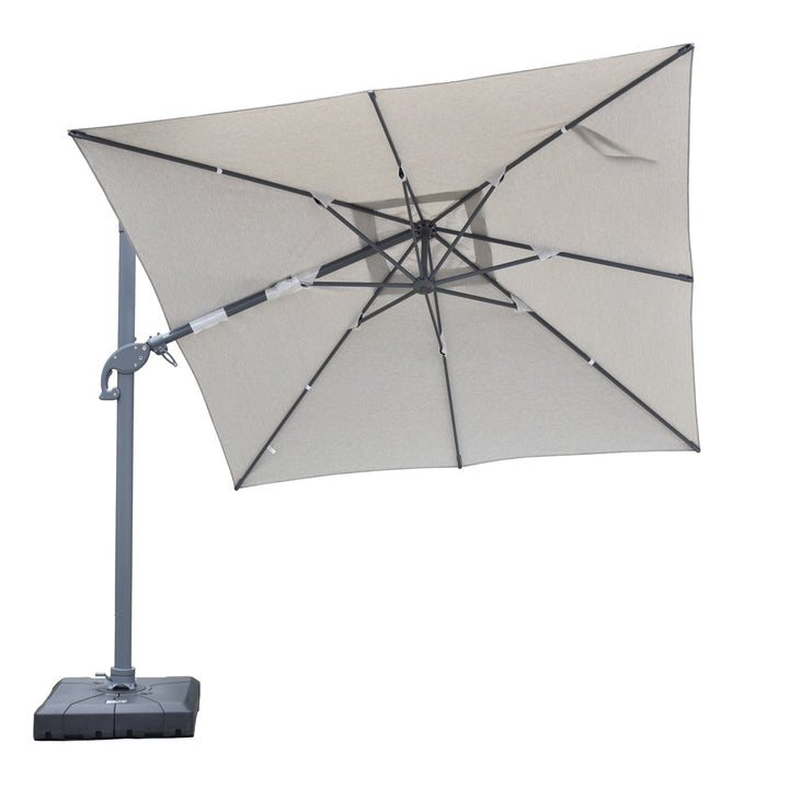 Amalfi 3x3m Cantilever Umbrella - Light Grey (Includes Water Base &amp; Cover)