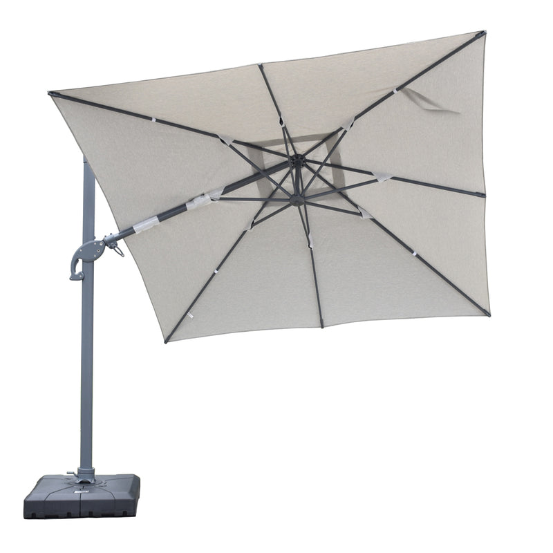 Amalfi 3m cantilever umbrella light grey inc. water base