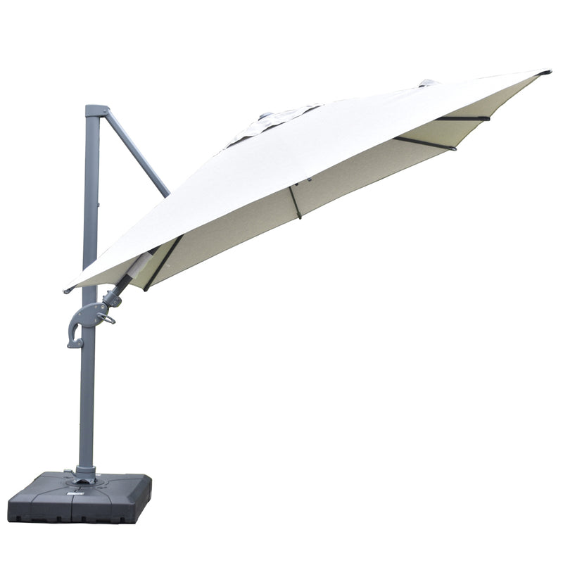 Amalfi 3m cantilever umbrella light grey inc. water base