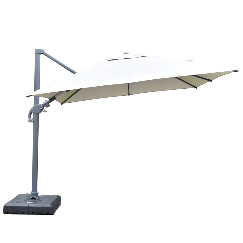 Amalfi 3m cantilever umbrella light grey inc. water base