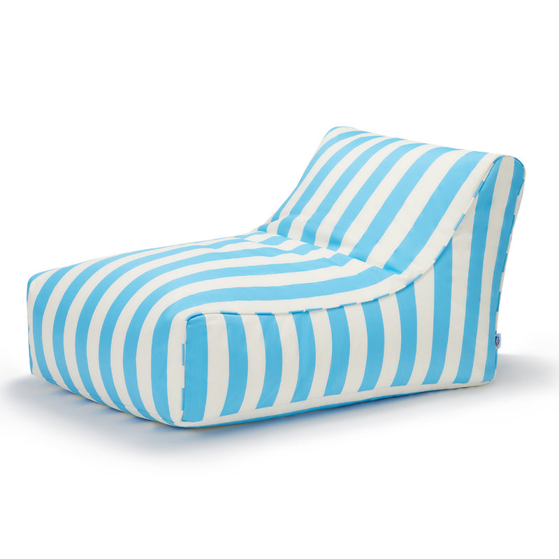 Chill Out Outdoor Beanbag Light Blue and White Stripe