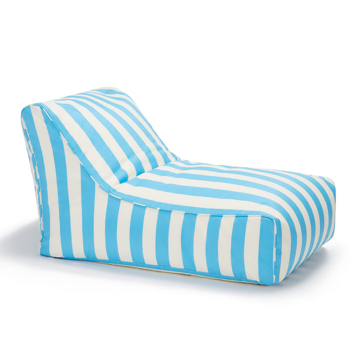 Chill Out Outdoor Beanbag - Light Blue &amp; White Stripe