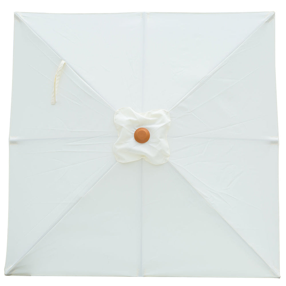 Cream - 2m square "timber-look" aluminium umbrella with cover - Billy Fresh