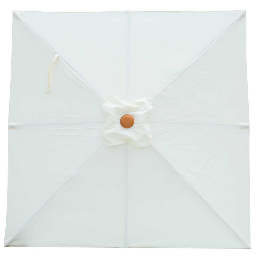 Cream 2m Aluminium Umbrella with Cover - Cream (Timber-Look Frame)